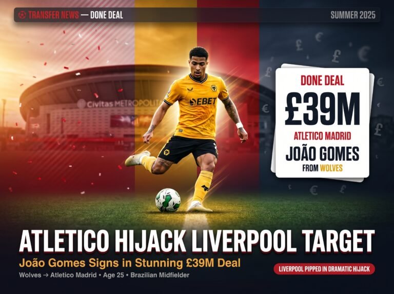 Atlético Madrid Beat Liverpool to João Gomes in £39m Deal
