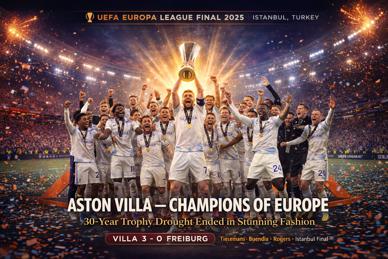 Aston Villa Crush Freiburg to End 30-Year Trophy Wait
