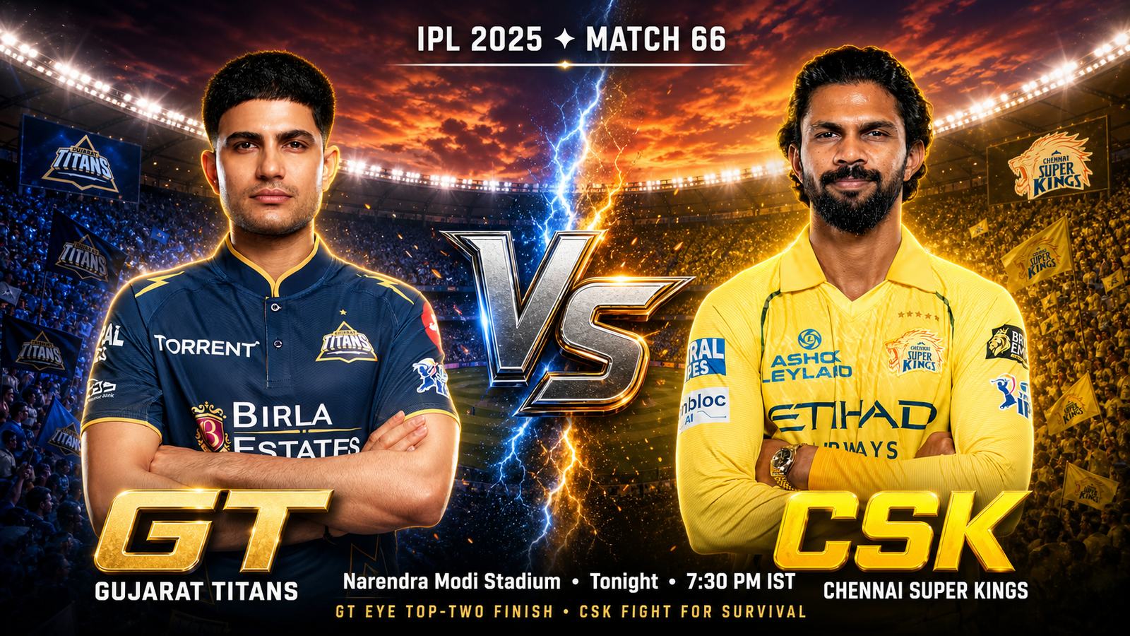 GT and CSK Set for Massive IPL 2026 Playoff Showdown