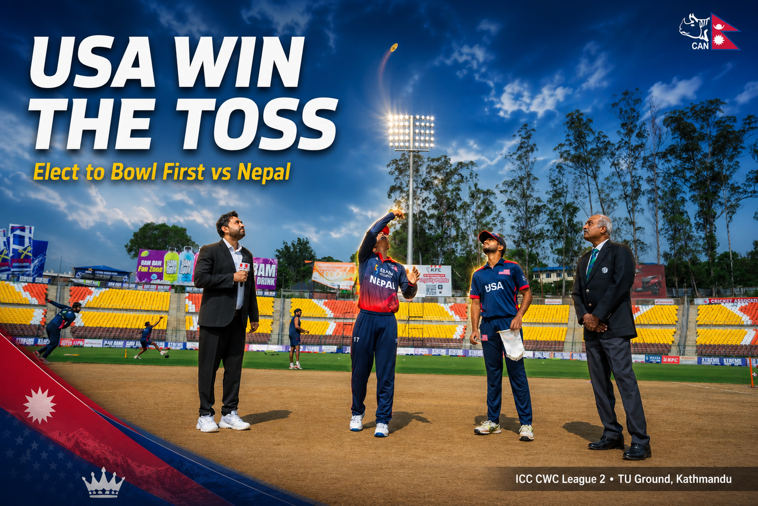 USA Choose to Bowl First Against Nepal in Crucial League 2 Clash