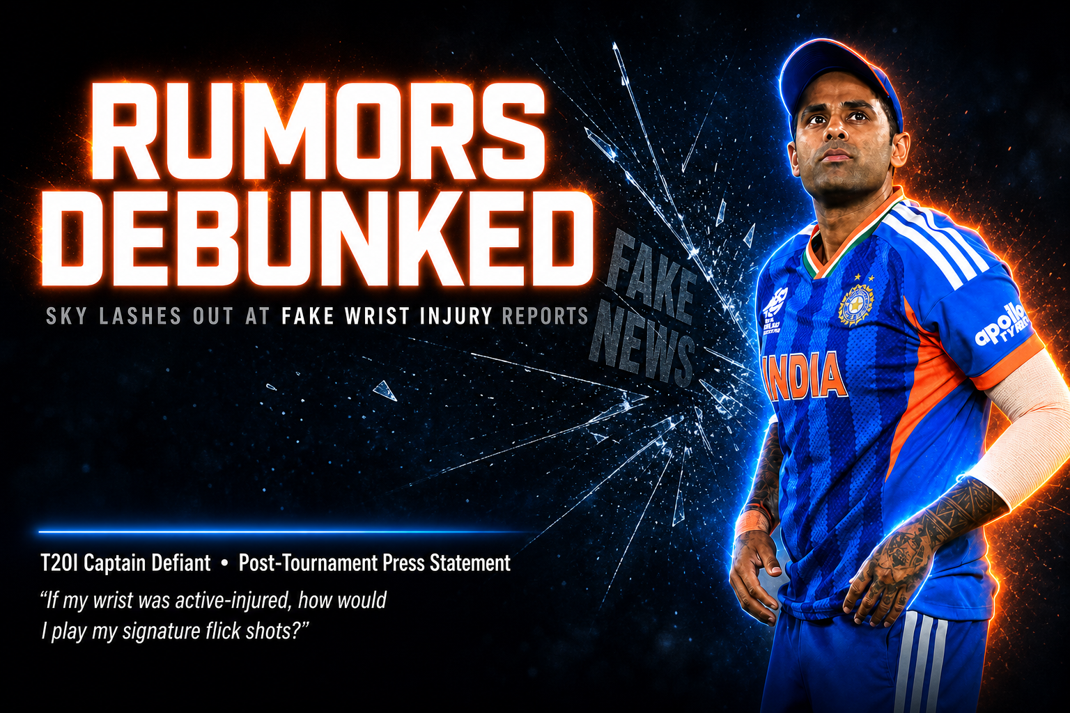 Suryakumar Yadav Slams “Fake News” Over Wrist Injury Rumors