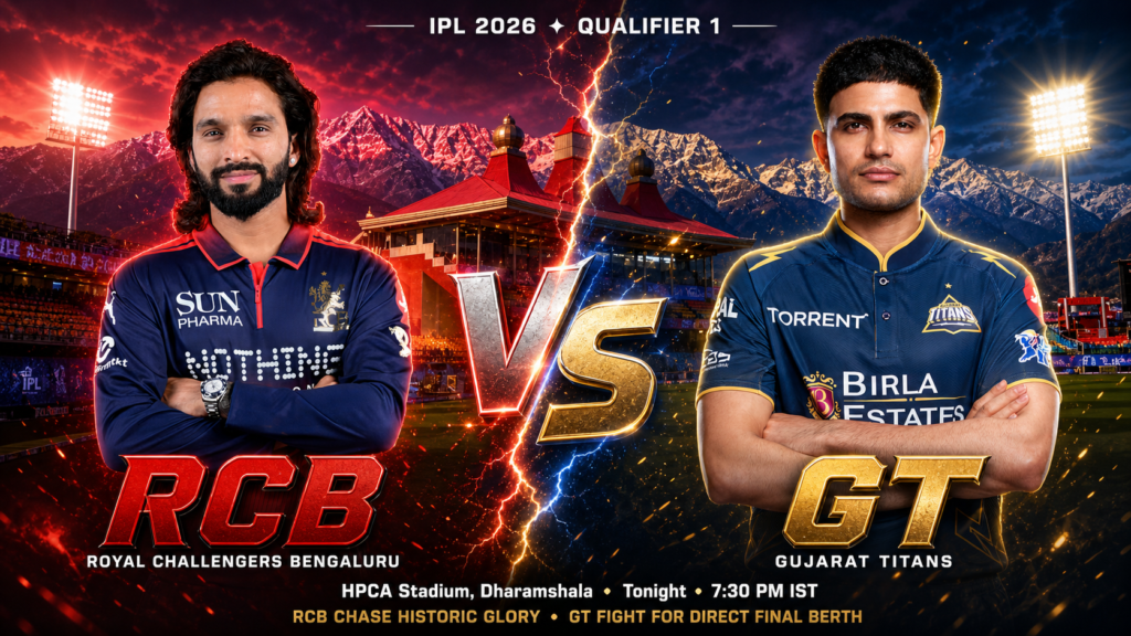 RCB Hold Edge Over GT in High-Stakes IPL 2026 Qualifier 1