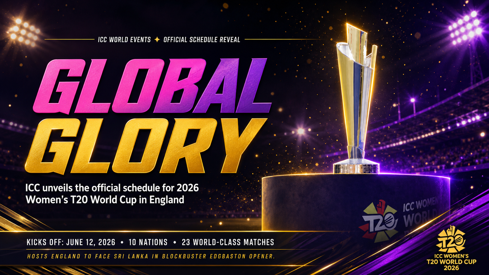Women's T20 World Cup 2026 schedule