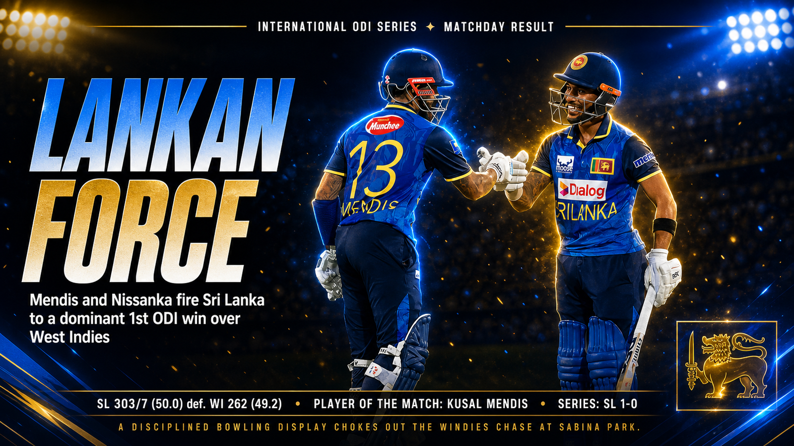 Sri Lanka vs West Indies ODI