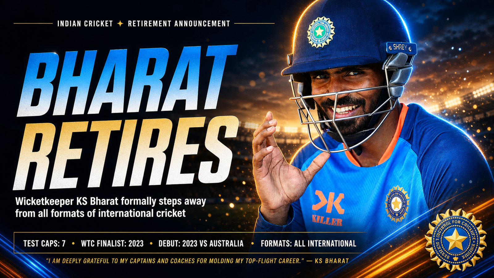 KS Bharat retirement