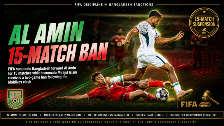 Al Amin Bangladesh 15 match ban