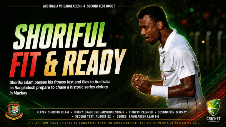 Shoriful Islam second Test Mackay