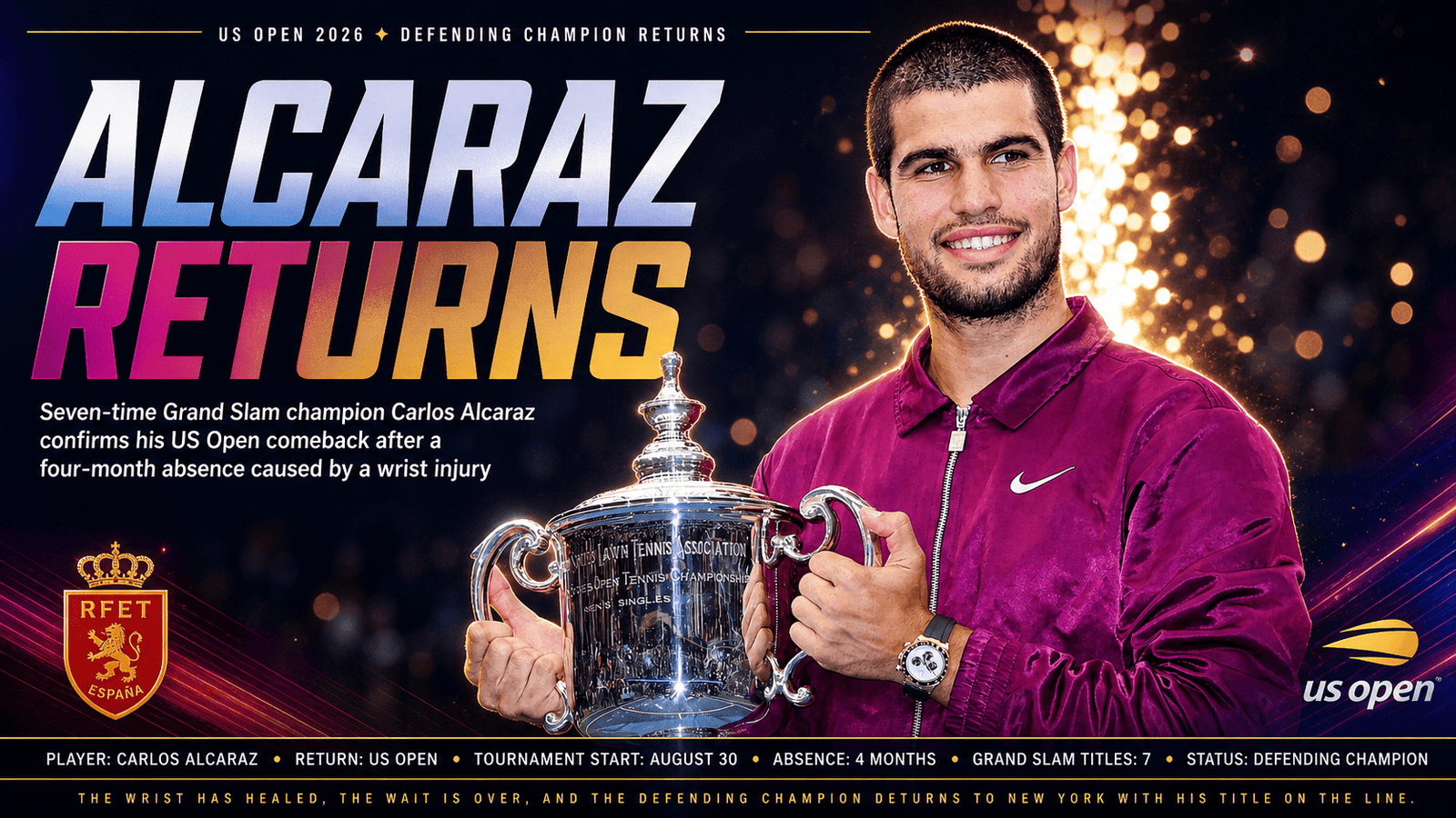 Alcaraz comeback 2026