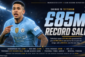 Savinho Tottenham 85 million deal