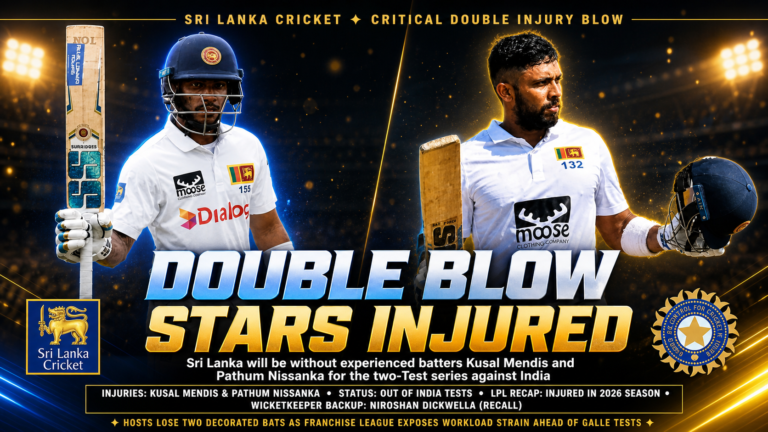 Sri Lanka Kusal Mendis Nissanka ruled out